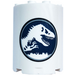 LEGO White Cylinder 2 x 4 x 4 Half with &#039;Jurassic World&#039; Logo Sticker (6218)