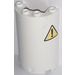 LEGO White Cylinder 2 x 4 x 5 Half with Danger Sign Sticker (35312)