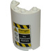 LEGO White Cylinder 2 x 4 x 5 Half with Danger Sticker (85941)