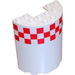 LEGO White Cylinder 3 x 6 x 6 Half with 13 x 3 Red and White Checkered Sticker (35347)