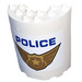 LEGO White Cylinder 3 x 6 x 6 Half with Police Badge Sticker (35347)