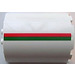 LEGO White Cylinder 3 x 6 x 6 Half with Red and Green Stripe (Left) Sticker (87926)