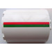 LEGO blanc Cylindre 3 x 6 x 6 Demi avec rouge et Green Stripe (Droite) Autocollant (87926)