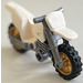 LEGO blanc Dirt bike avec Argent Châssis, gold roues