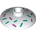 LEGO Blanc Dish 2 x 2 avec Violet et Vert Lines Icing (4740 / 47949)