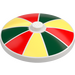 LEGO Hvit Dish 4 x 4 med Multi-coloured Striper (Solid knott) (3960 / 101788)