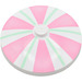 LEGO White Dish 4 x 4 with Pink and Light Green Stripes (Solid Stud) (3960)
