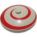 LEGO White Dish 4 x 4 with Red Spiral (Solid Stud) (3960)