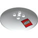 LEGO blanc Dish 6 x 6 avec LEGO logo (Goujons solides) (15040 / 44375)