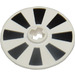 LEGO Bianco Disk 3 x 3 con Nero e Bianco Sections (2723)