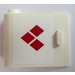 LEGO Wit Deur 1 x 3 x 2 Links met Drie Rood Diamonds Sticker met holle scharnier (92262)