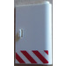 LEGO White Door 1 x 3 x 4 Right with Red Danger Stripes Sticker with Hollow Hinge (58380)