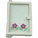 LEGO White Door 1 x 4 x 5 Left with Transparent Glass with Flowers Sticker (47899)