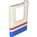 LEGO White Door 1 x 4 x 5 Train Right with Red/Blue Stripe (4182)
