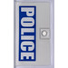 LEGO Wit Deur 1 x 4 x 6 met Stud Handvat met &#039;Politie&#039; (Rechtsaf) Sticker (60616)