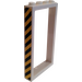 LEGO White Door Frame 1 x 4 x 6 with Hazard Stripes (Left) Sticker (Single Sided) (60596)