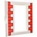 LEGO White Door Frame 2 x 8 x 8 with Red Bricks