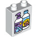 LEGO Weiß Duplo Backstein 1 x 2 x 2 mit bottles mit Unterrohr (15847 / 29415)