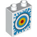LEGO blanc Duplo Brique 1 x 2 x 2 avec Bullseye et Splash avec tube inférieur (1356 / 15847)