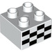 LEGO White Duplo Brick 2 x 2 with Checkered Pattern (3437 / 19708)