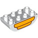 LEGO Weiß Duplo Backstein 2 x 4 mit Gebogen Unterseite mit Gelb Bee Hive Hälfte (98224 / 101583)