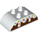LEGO White Duplo Brick 2 x 4 with Curved Sides with Chocolate cake (66024 / 98223)