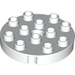 LEGO White Duplo Round Plate 4 x 4 with Hole and Locking Ridges (98222)