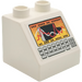LEGO Weiß Duplo Steigung 2 x 2 x 1.5 (45°) mit charts und keyboard Aufkleber (6474)