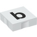 LEGO White Duplo Tile 2 x 2 with Side Indents with &quot;b&quot; (6309 / 48469)