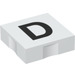 LEGO Weiß Duplo Fliese 2 x 2 mit Seite Indents mit &quot;D&quot; (6309 / 48472)
