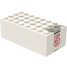 LEGO White Electric 9V Battery Box 4 x 8 x 2.333 Cover with &#039;5&#039; Sticker (4760)