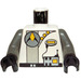 LEGO White Explorien Torso with Dark Gray Arms and Black Hands (973)