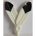 LEGO White Feathers Plume with Small Pin with Black Tips on Both Sides (30126 / 82805)