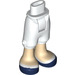 LEGO Bianco Minidoll Fianco con Cropped Pantaloni con Dark Blu e Bianco Shoes (cerniera spessa) (18353 / 92819)