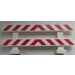 LEGO White Fence 1 x 8 x 2 with Red and White Danger Stripes, Corner White Sticker (6079)