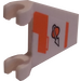 LEGO White Flag 2 x 2 Angled with Space Logo and Orange Bars (Left) Sticker without Flared Edge (44676)