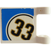 LEGO White Flag 2 x 2 with &quot;33&quot; in White Circle Sticker without Flared Edge (2335)