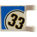 LEGO Wit Vlag 2 x 2 met &quot;33&quot; in Wit Cirkel Sticker zonder uitlopende rand (2335)