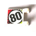LEGO White Flag 2 x 2 with &#039;80&#039; on both sides Sticker without Flared Edge (2335)