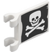 LEGO White Flag 2 x 2 with Black and Skull and Crossbones without Flared Edge (2335 / 104515)