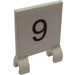 LEGO White Flag 2 x 2 with Black Number 9 Sticker without Flared Edge (2335)
