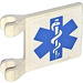 LEGO White Flag 2 x 2 with EMT Star of Life Sticker without Flared Edge (2335)