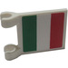 LEGO White Flag 2 x 2 with Italian Flag Sticker from Sets 8423 and 8679 without Flared Edge (2335)