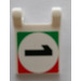 LEGO White Flag 2 x 2 with Italian Flag with &quot;1&quot; Stickers without Flared Edge (2335)