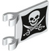 LEGO White Flag 2 x 2 with Jolly Roger and Cutlasses (Both Sides) without Flared Edge (2335 / 19523)