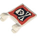 LEGO White Flag 2 x 2 with Jolly Roger on Red Background without Flared Edge (2335 / 48982)