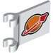 LEGO White Flag 2 x 2 with Orange and Red Classic Space Logo without Flared Edge (2335 / 69606)