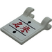 LEGO White Flag 2 x 2 with Red Asian Characters Sticker without Flared Edge (2335)