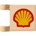 LEGO White Flag 2 x 2 with Shell Logo Stickers without Flared Edge (2335 / 11055)