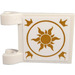 LEGO White Flag 2 x 2 with Sun in a Gold Circles and 4 Crowns at the Corners on Both Side Sticker with Flared Edge (80326)